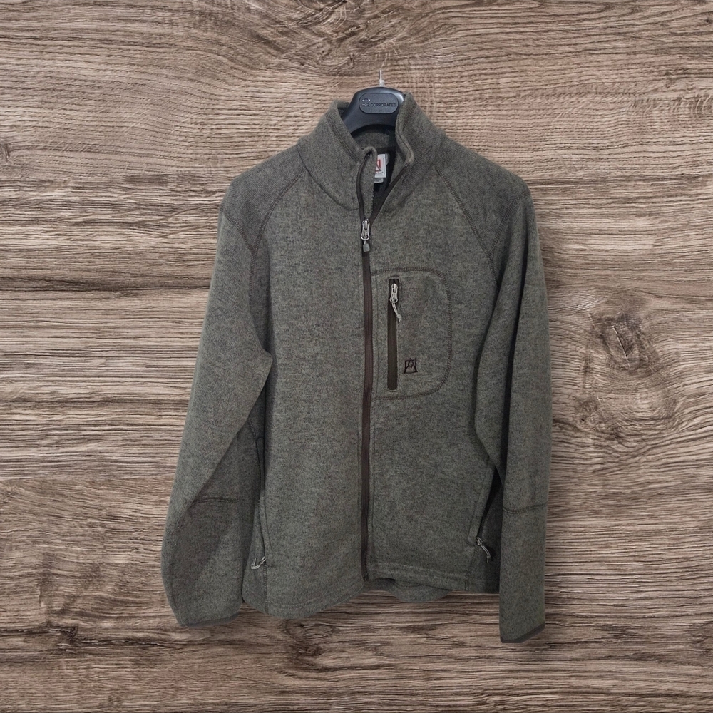 Avalanche Green Zip Up Sweater for Outdoor Comfort Size L